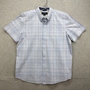 Cody James Shirt Men Large Blue White Check‎ Short Sleeve Core Western Cowboy